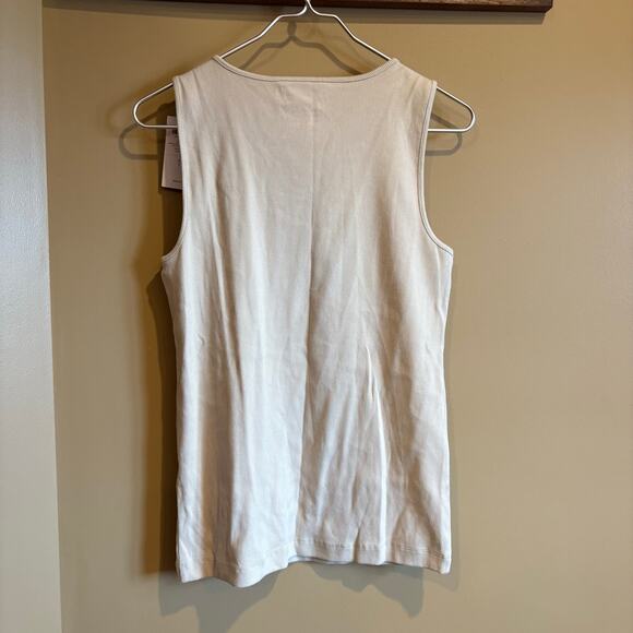 Chicos - Women’s Ribbed Smoke Jewels Collar Tank Top White NWT - Picture 6 of 6